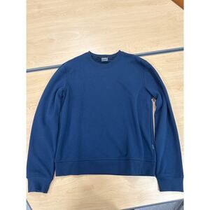 Eddie Bauer Mens Crewneck Sweatshirt Fleece Lined Navy Blue